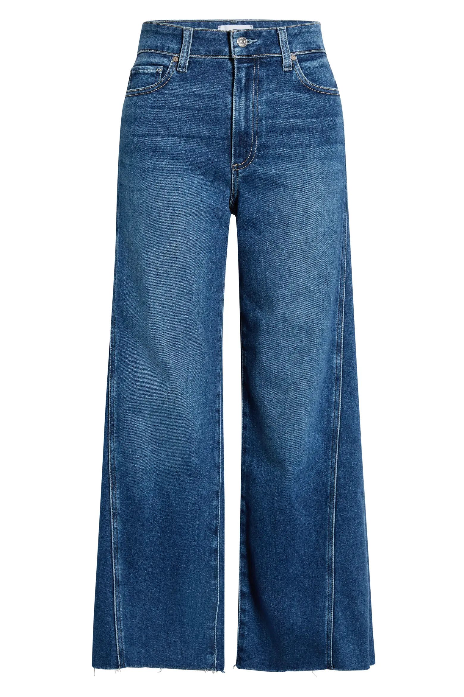 PAIGE Anessa Twisted Seam Raw Hem High Waist Ankle Wide Leg Jeans (Women) | Nordstrom | Nordstrom
