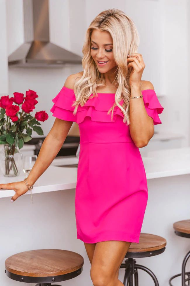 Never Late To The Party Hot Pink Dress | The Pink Lily Boutique