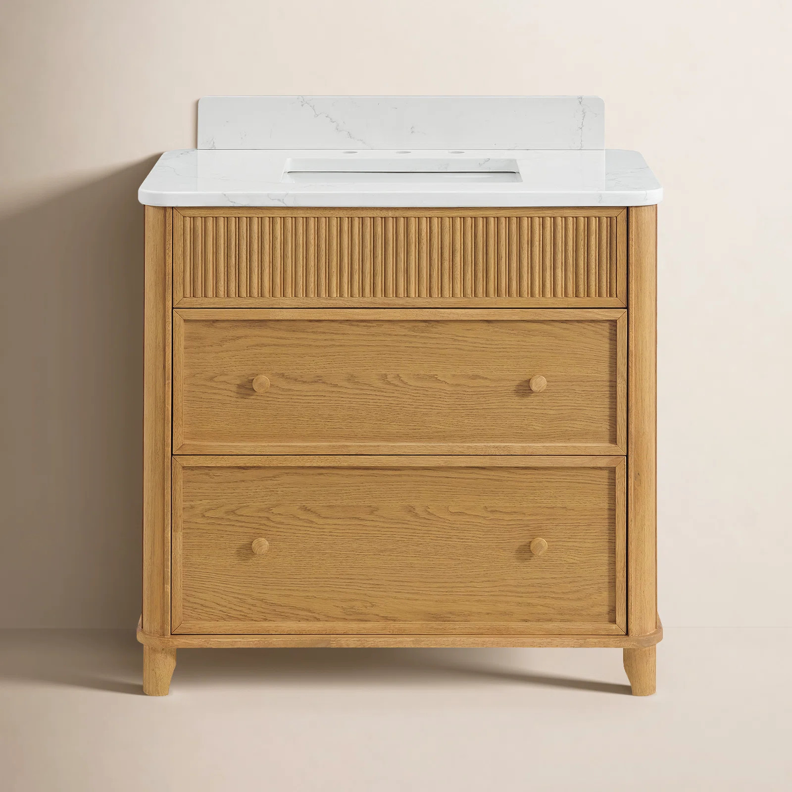 Kennedy Bathroom Vanity In Natural Enhanced Oak | Birch Lane