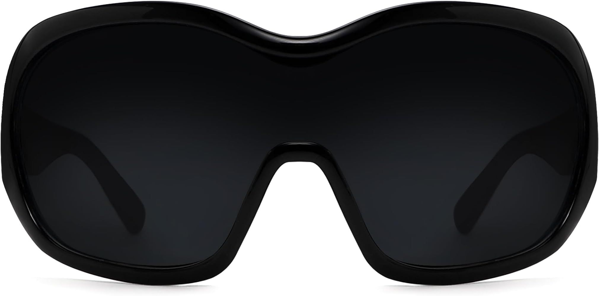 Oversized Trendy Wrap Around Sunglasses for Women Men - Cool Concert shades 2000s Retro Round Big... | Amazon (US)