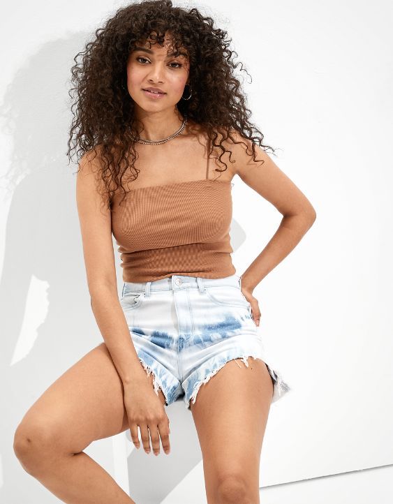 AE Highest Waist Denim Mom Shorts | American Eagle Outfitters (US & CA)