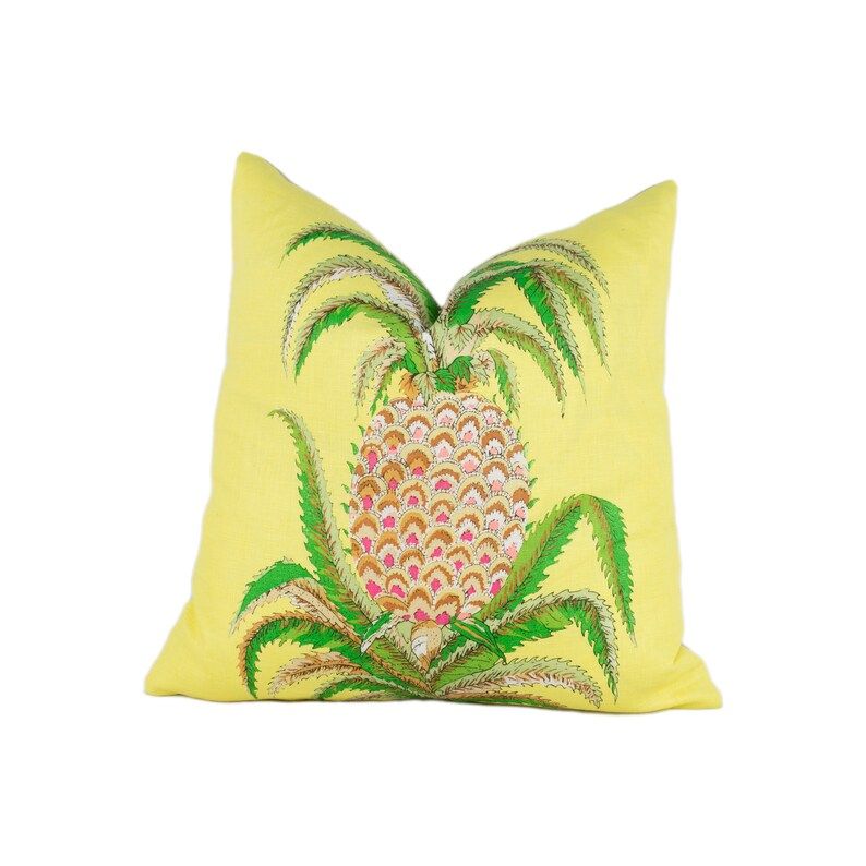 Schumacher  Pineapples Chintz  Yellow  Cushion Cover Throw | Etsy | Etsy (US)