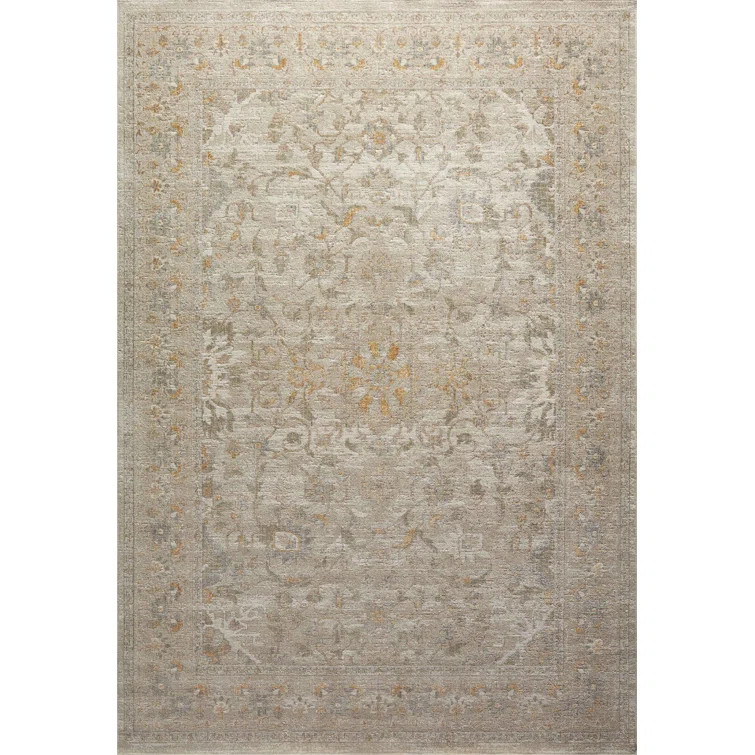 Rosemarie Floral Area Rug in Ivory/Natural | Wayfair North America