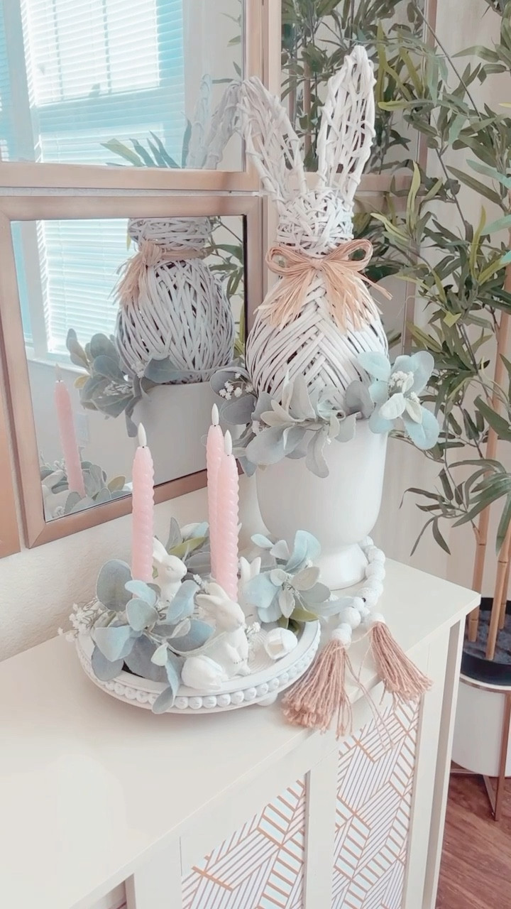 Easter Trey centerpiece & Quick Easy & Super Cute! Create a bunny corner in less than 10minutes & for less than $50!! 🫶🏻 

#LTKhome #LTKVideo #LTKfindsunder50