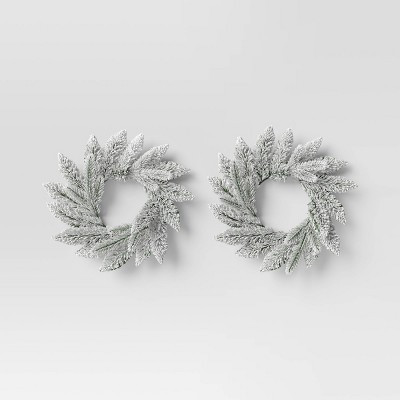 2pk Christmas Mini Wreath Flocked - Wondershop™ | Target