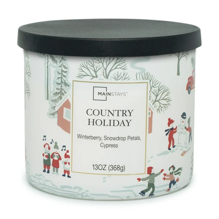 Mainstays 13oz 3-Wick Jar Candle, Country Holiday | Walmart (US)