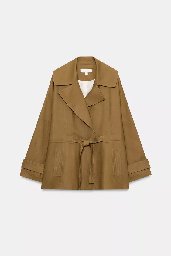 TRENCHCOAT MIT LEINEN UND GÜRTEL | Zara DE