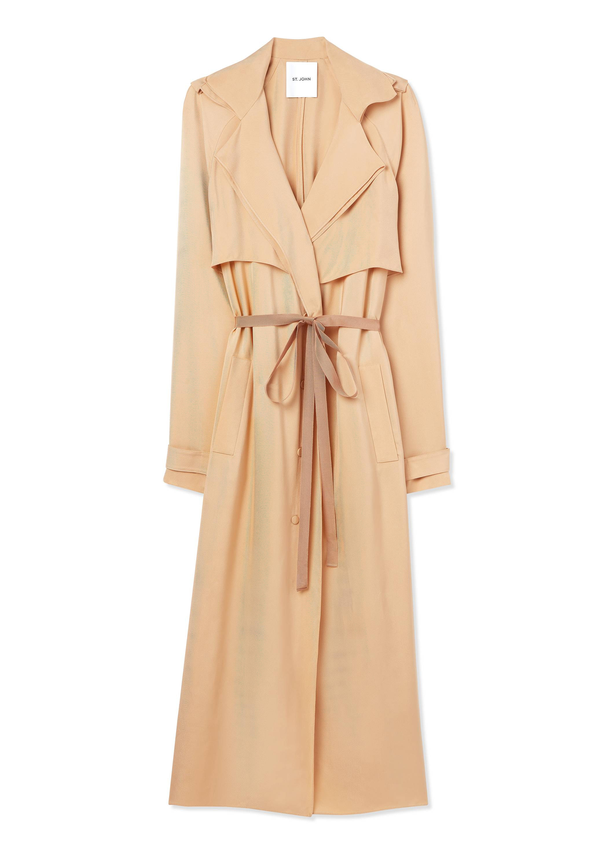 Satin Back Crepe Trench Jacket | St. John Knits