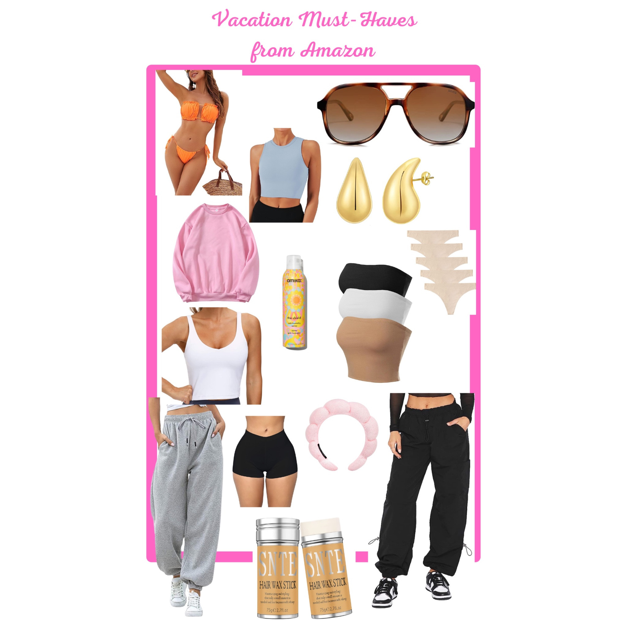 Amazon vacation must-haves 

🩷 The aviators are an almost exact dupe to a Gucci pair.

🩷 These thongs are amazing. Might seriously throw out all my others and only wear these.

🩷 The earrings are SO. GOOD. (And not heavy at all!)

🩷 Both workout tanks are such good quality & I’m obsessed. I also have the white one in black.



#LTKunder50 #LTKstyletip #LTKFind