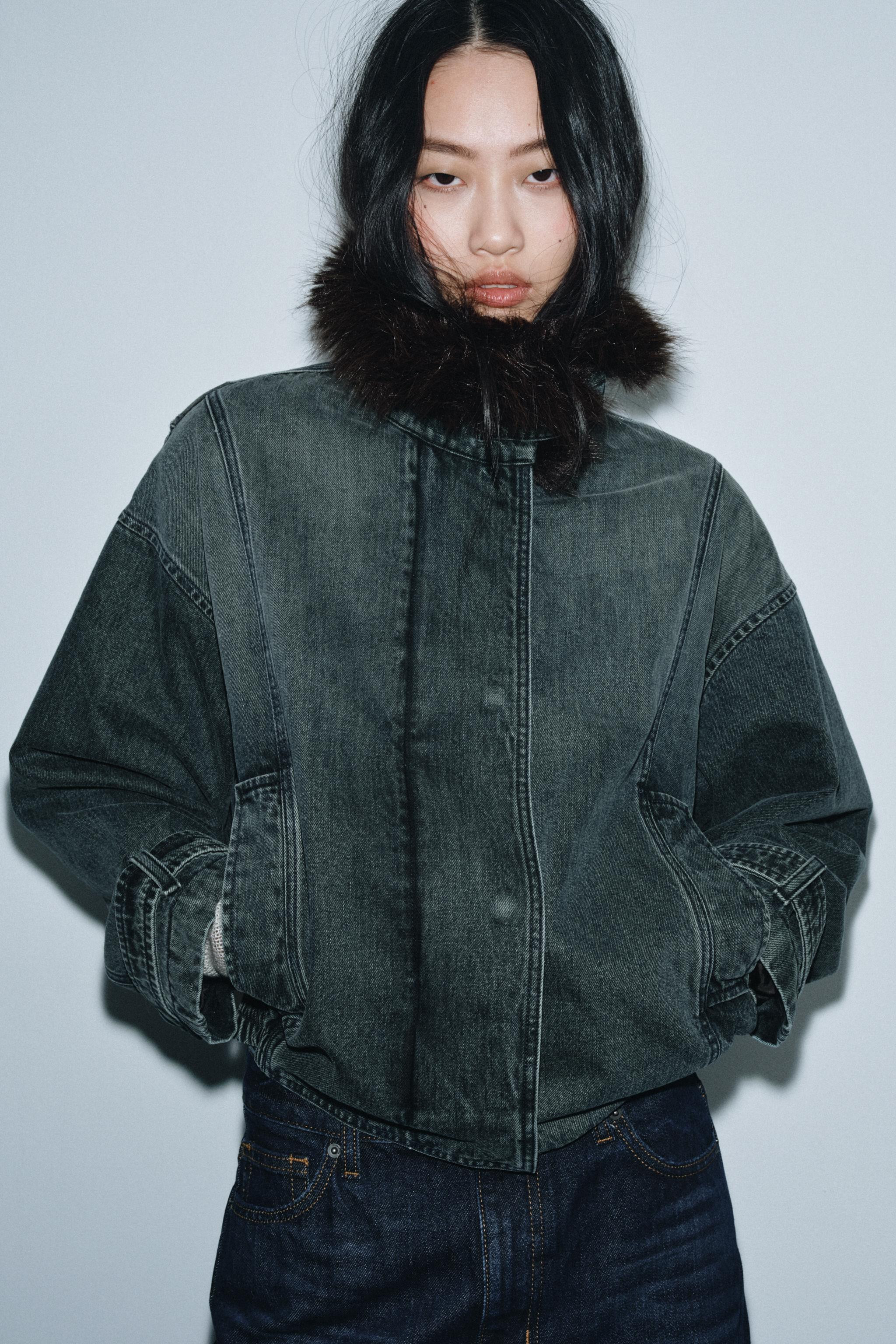 ZW COLLECTION DENIM BOMBER JACKET | Zara US