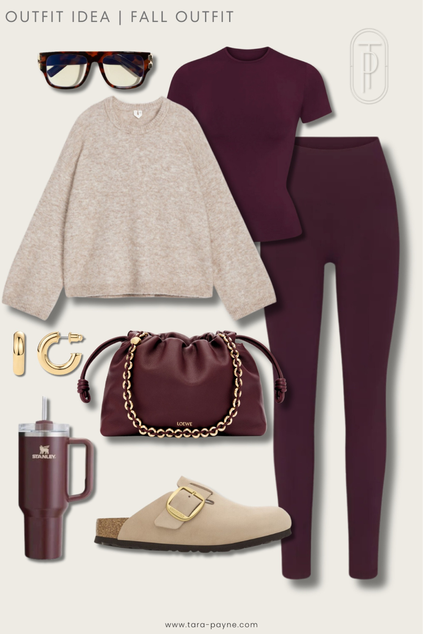 Athleisure Outfit | Birkenstock Boston Clogs | Burgundy 