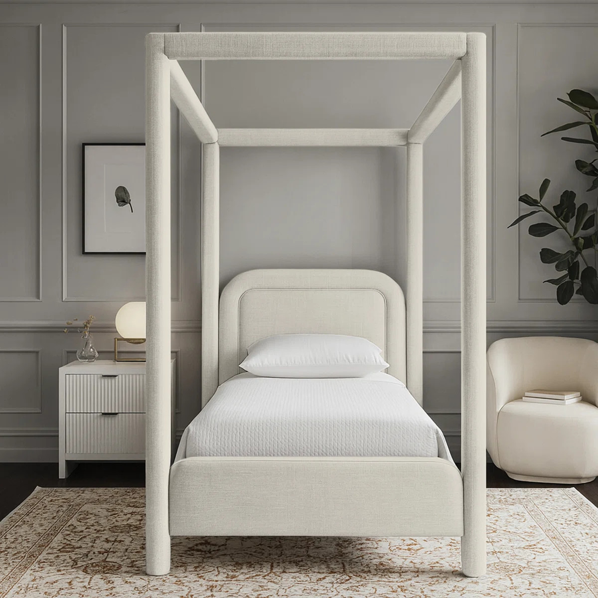 Baer Linen Textured Fabric Upholstered Bed | Wayfair North America