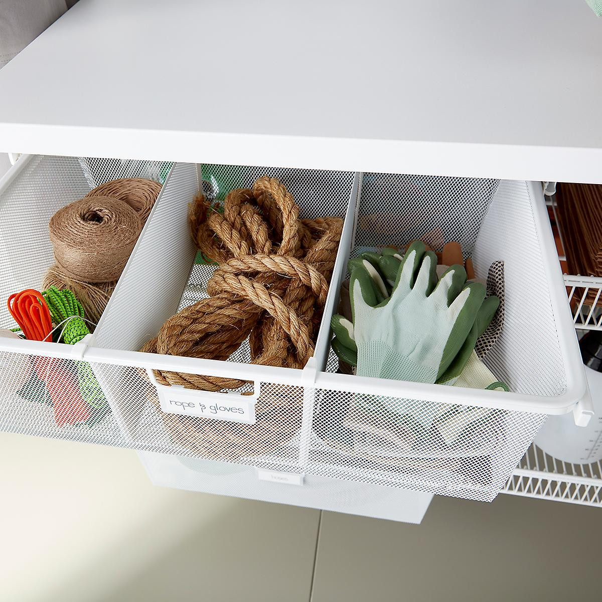 Elfa White Utility Garage & Planting Solution | The Container Store