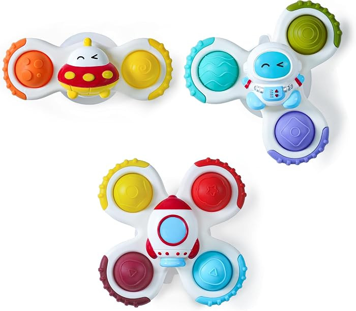 LiKee Strong Suction Cup Fidget Rotating Sensory Bath Toys for Baby Christmas Stocking Stuffers, ... | Amazon (US)