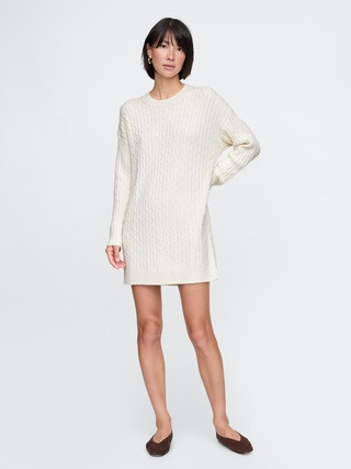 CashSoft Cable-Knit Mini Sweater Dress | Gap (US)