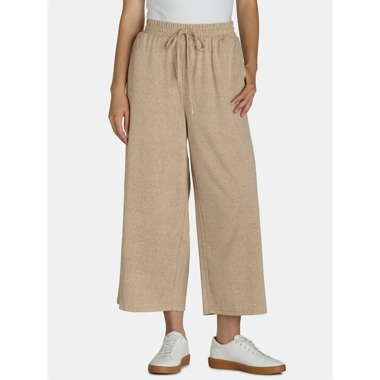 Time and Tru Women's Wide Leg Hacci Pants, Sizes XS-XXXL - Walmart.com | Walmart (US)