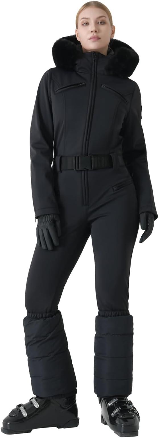 Womens Ski Suit One Piece Snowsuit Slim Insulated Jumpsuit Warm Waterproof Outdoor Sports Outerwe... | Amazon (US)