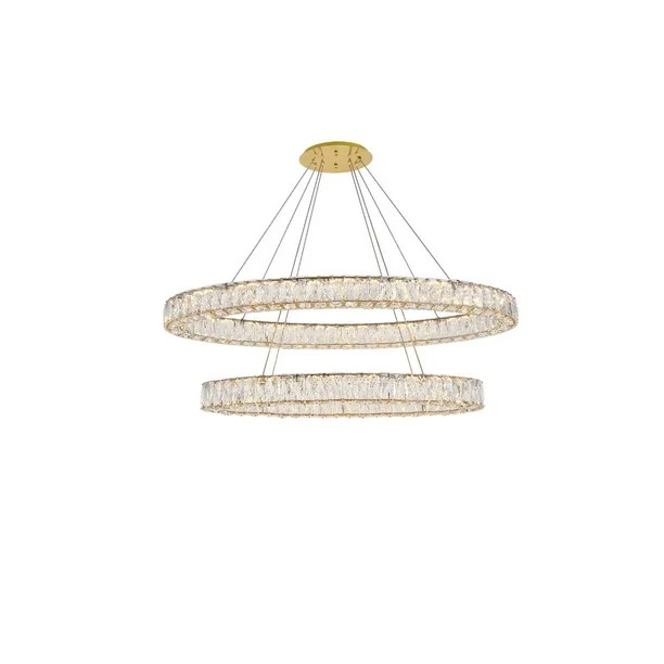 Monroe Integrated LED light Gold Chandelier Clear Royal Cut Crystal | Walmart (US)