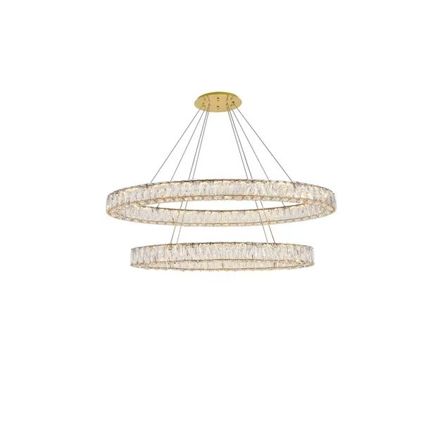 Monroe Integrated LED light Gold Chandelier Clear Royal Cut Crystal - Walmart.com | Walmart (US)