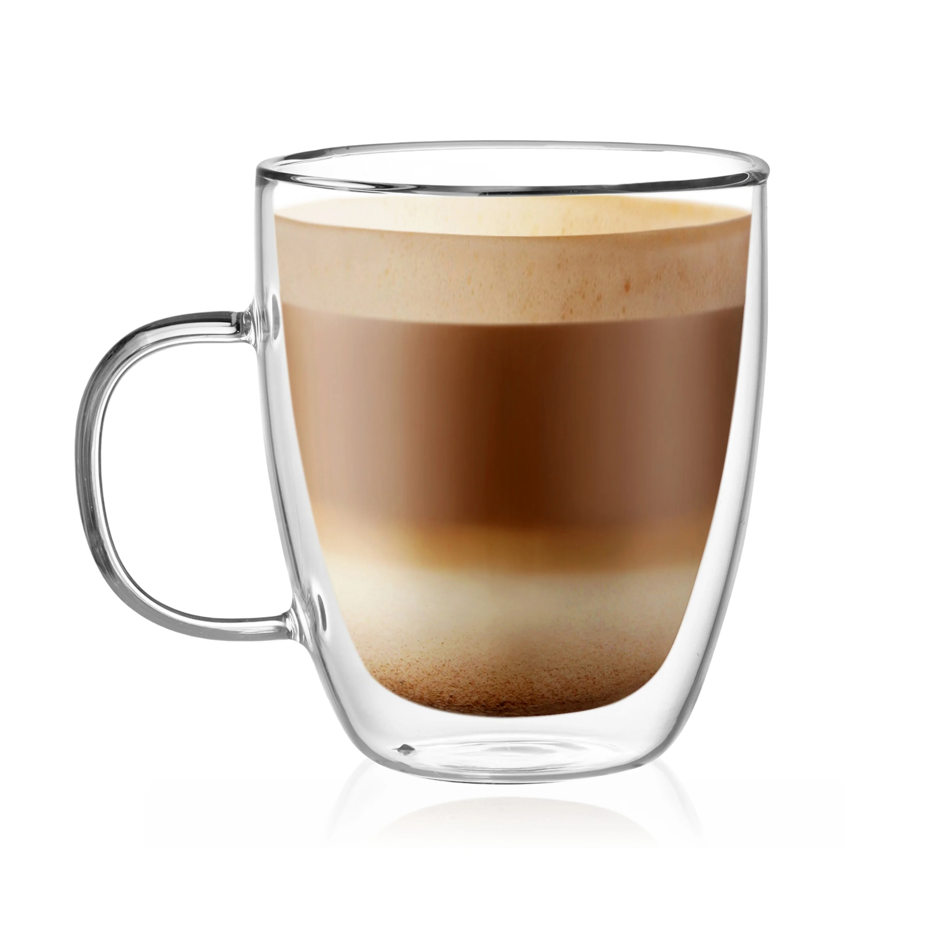 CnGlass Large Double Wall Glass Coffee Mug 17 oz,Insulated Glass Coffee Cups with Handle,Set of 1 | Walmart (US)