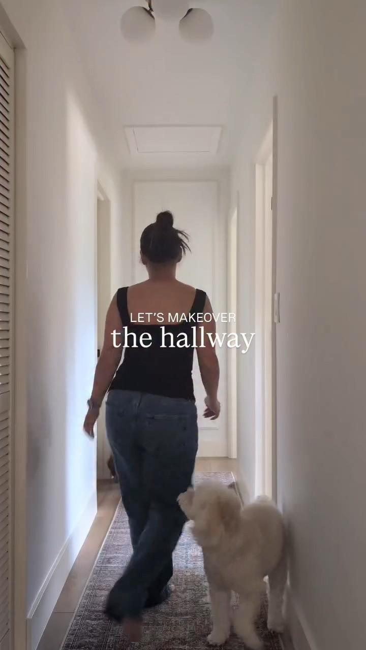 One of the many reasons I fell in love with our home was this hallway 🤍 I just knew it had so much potential!

🖼️💡 what we used:
Light fixture: @lampsplus 
Vintage-style rug & rechargeable sconces: @amazonhome 
Stool & vase: @homegoods 
Gold frames & art prints: @desenio #desenio

If you’ve been wanting to create your own little gallery moment, @desenio has the prettiest gold frames and art prints. You can use my code JOCELYN45 for a special discount 🫶🏼

#homedecor #interiordesign #hallwaymakeover #gallerywall #pinteresthome #homeinspo #hometransformation

#LTKHome #LTKdayinmylife