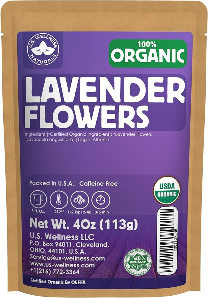 Organic Lavender Tea | 100% Certified Organic | Food Grade Dried Lavender Flowers | Perfect for T... | Amazon (US)