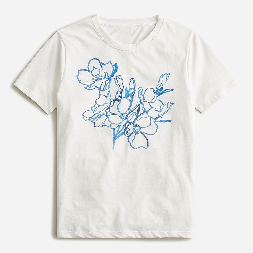 Made-in-the-USA painted floral T-shirt | J.Crew US