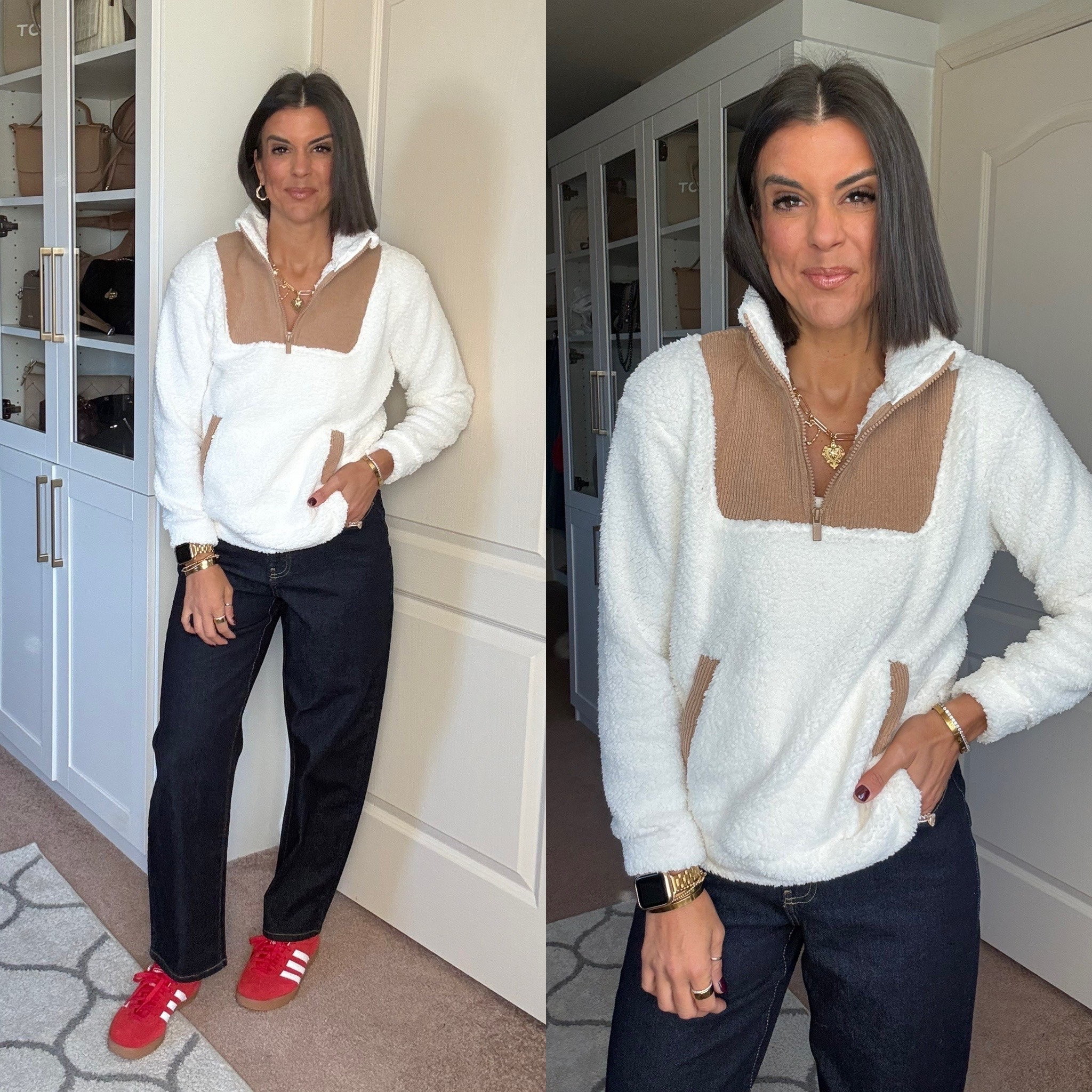 New Walmart fleece! Size small in fleece, my true size 2 in jeans. Size down if in between 

#LTKSeasonal #LTKGiftGuide #LTKFindsUnder100