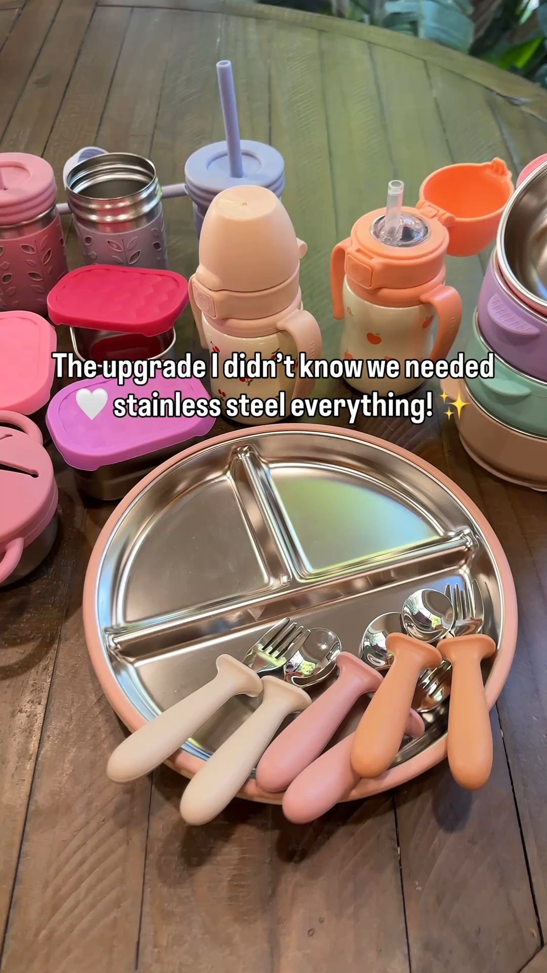 I didn’t even know stainless steel baby plates were a thing 😅
We started with silicone everything — bowls, plates, cups  because that’s what you mostly see when you search on Amazon (it’s like 90% silicone!).

But after a few months, our silicone plates started to smell weird no matter how well I washed them 🫠 That’s when I did a little research and learned that stainless steel is actually way more durable, non-porous (so it doesn’t trap odors), and super easy to clean, oh they look so much better right?! 💕

So we made the switch and honestly, I wish I knew about it sooner ✨

#momsofinstagram #momtips #sahm #stainleessteel #blw

#LTKBaby #LTKKids #LTKFindsUnder50