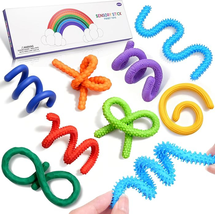 Christmas Stocking Stuffers Gift for Kids, 8Pack Fidget Toys Silicone Sensory Sticks for ADHD Aut... | Amazon (US)