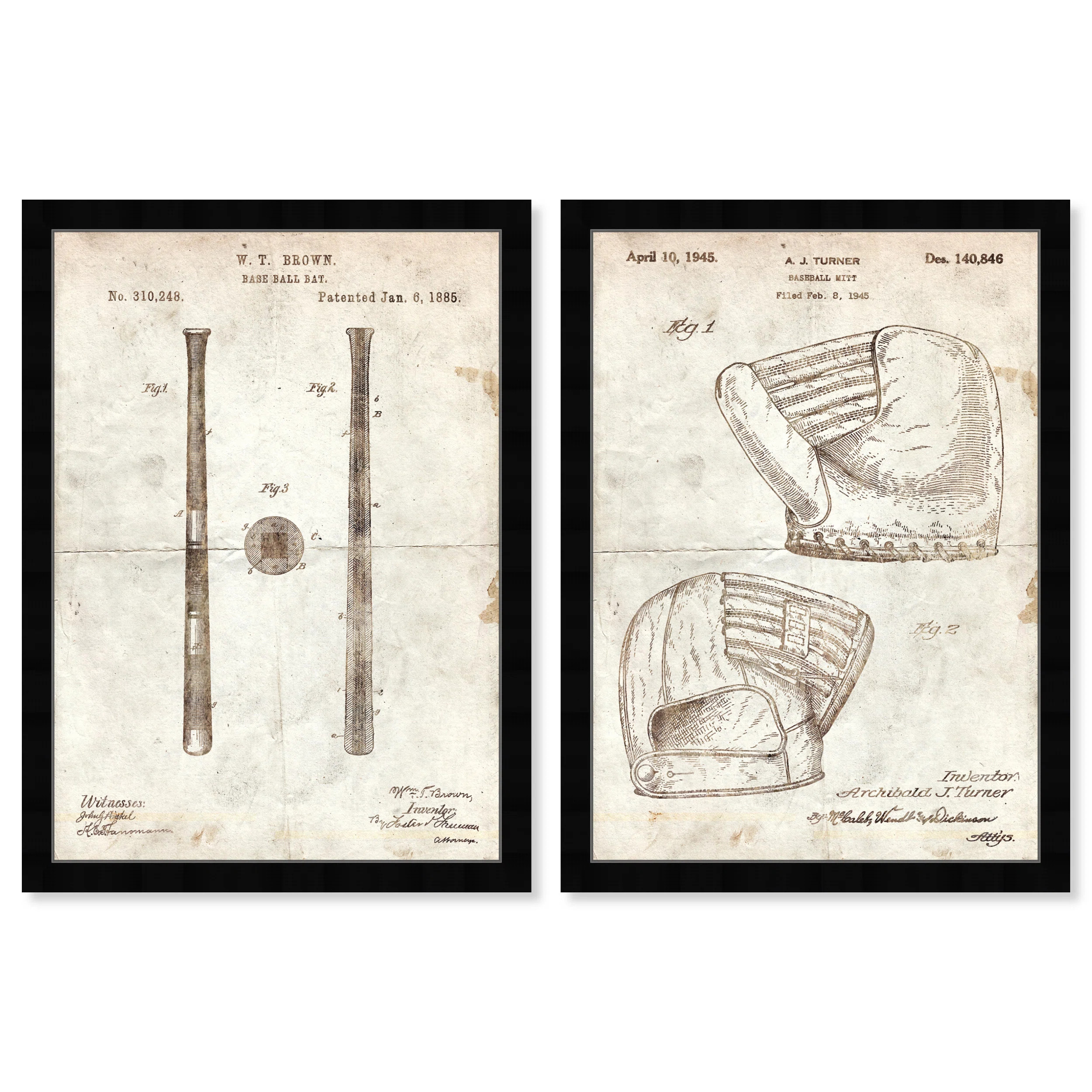 " Baseball Blueprint Set " 2 - Pieces | Wayfair North America