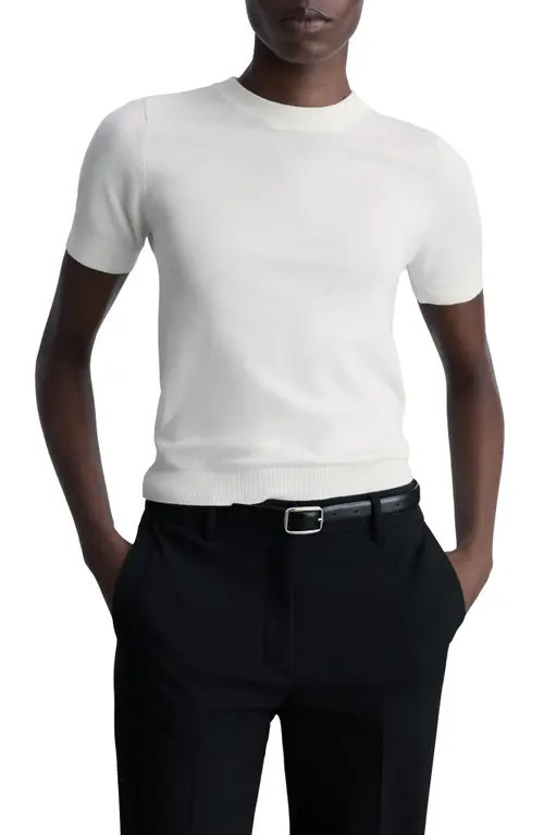 MANGO Short Sleeve Sweater in Ecru at Nordstrom, Size Small | Nordstrom