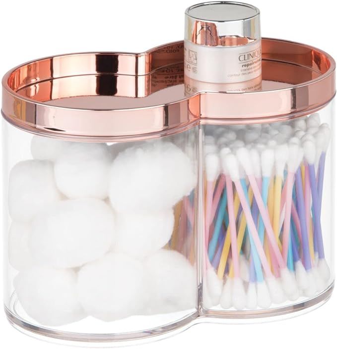 mDesign Plastic Canister Jar Organizer Set with Storage Lid - Home Decor Holder for Bathroom/Rest... | Amazon (US)