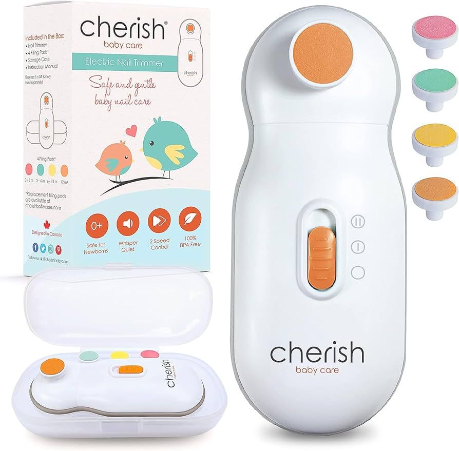 Cherish Baby Care Baby Nail Trimmer Electric - Automatic Safety Stop, Electric Nail File Baby, Ba... | Amazon (US)