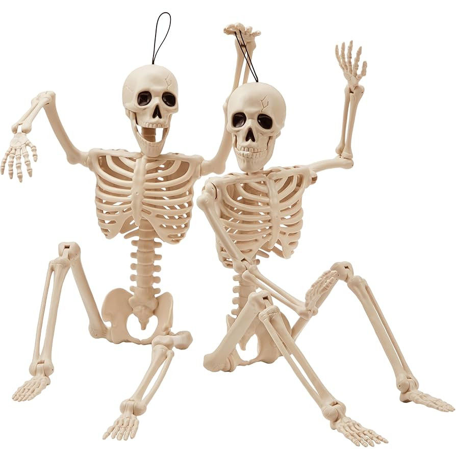 JOYIN 2 PCS 24” Halloween Skeleton Decor, 2 FT Full Body Stayable Posable Skeletons for Hallowe... | Amazon (US)