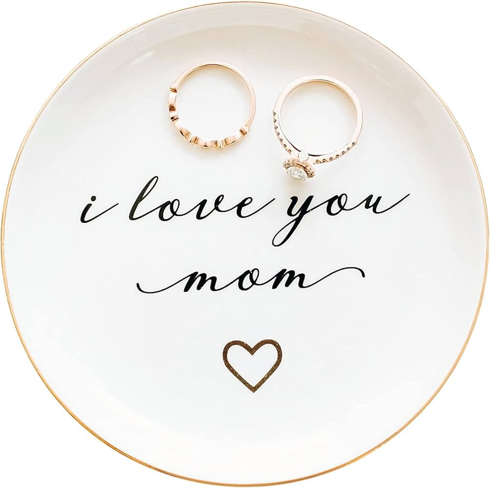 PUDDING CABIN Gifts for Mom from Daughter, Mothers Day Gifts for Mom Ring Dish "I love you mom" M... | Amazon (US)