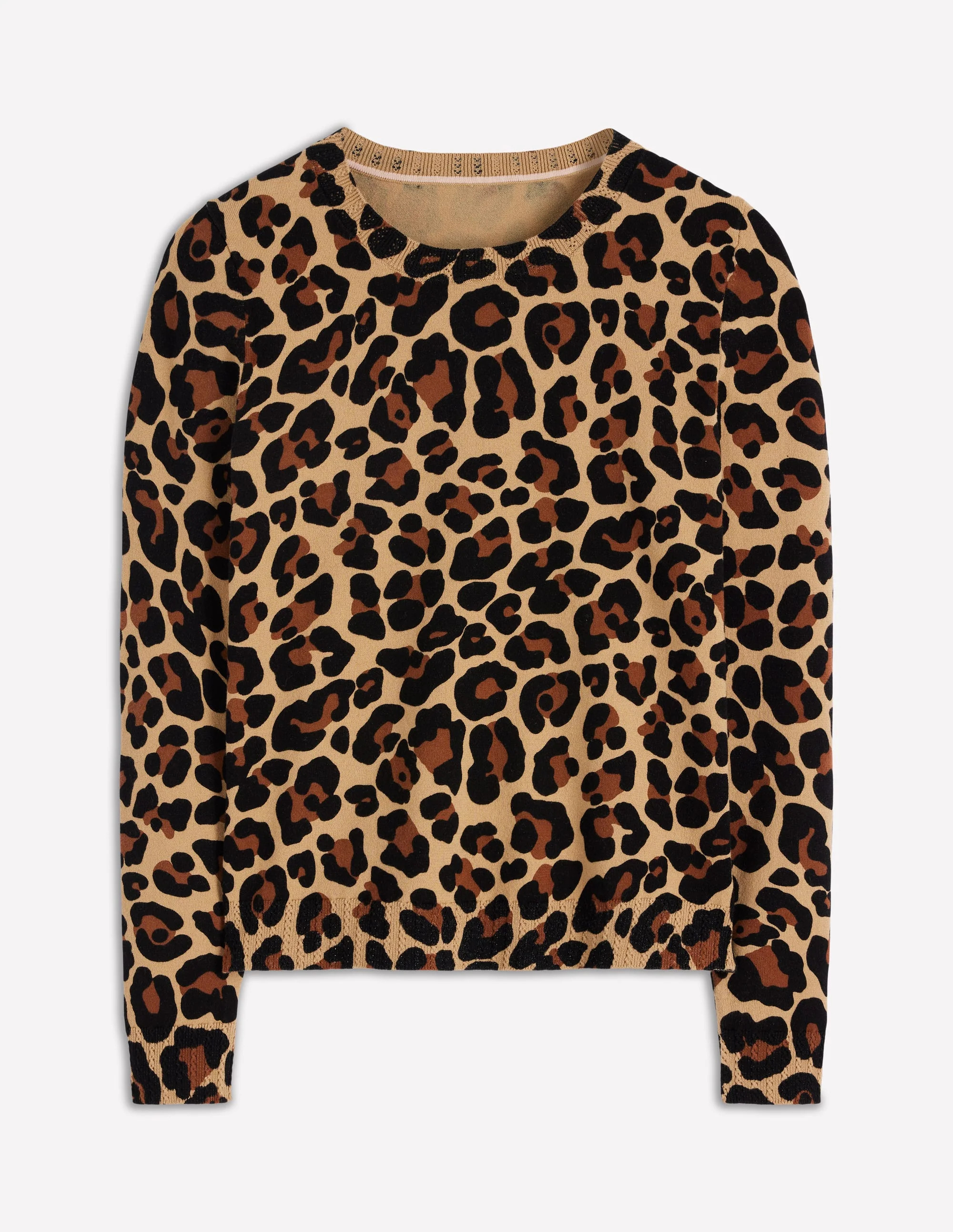 Emilia Cotton Crew Sweater-Cheetah Pop | Boden (US)