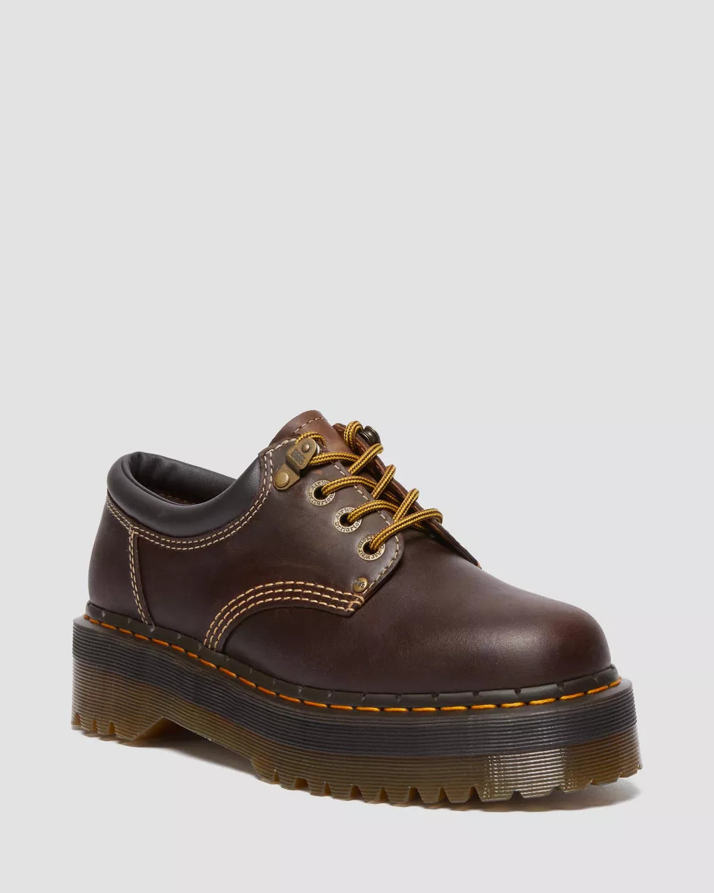 8053 Arc Crazy Horse Leather Platform Casual Shoes in Dark Brown | Dr. Martens | Dr. Martens