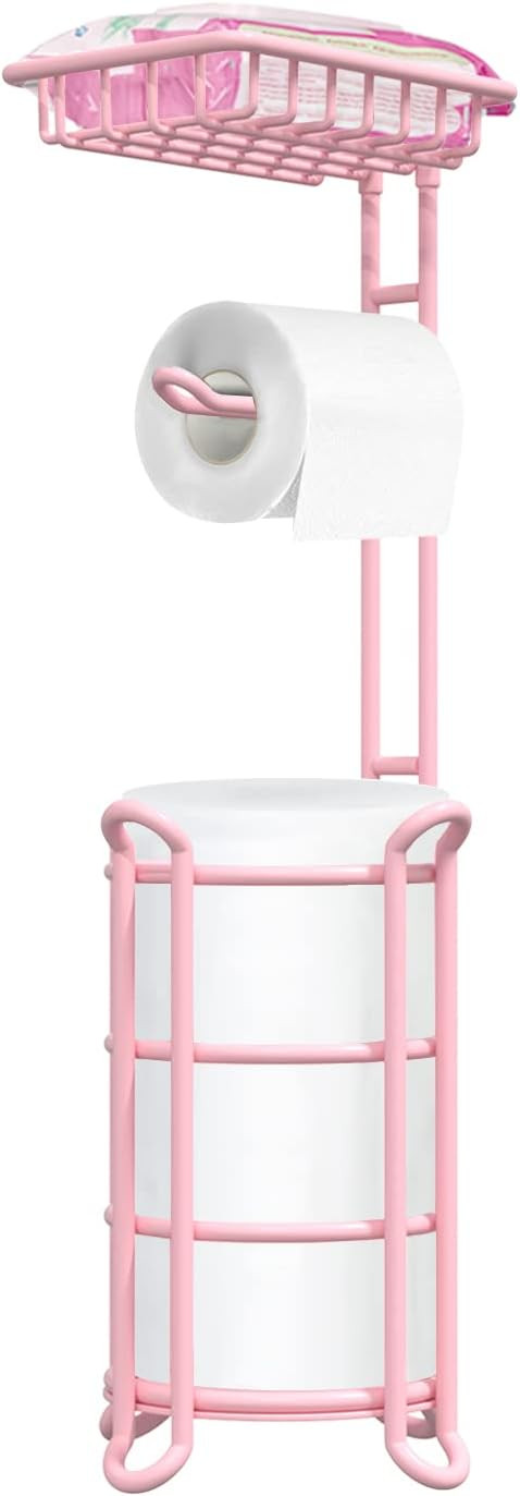 TreeLen Pink Toilet Paper Holder Stand Tissue Holder for Bathroom Floor Standing Toilet Roll Disp... | Amazon (US)