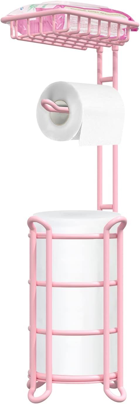 TreeLen Pink Toilet Paper Holder Stand Tissue Holder for Bathroom Floor Standing Toilet Roll Disp... | Amazon (US)