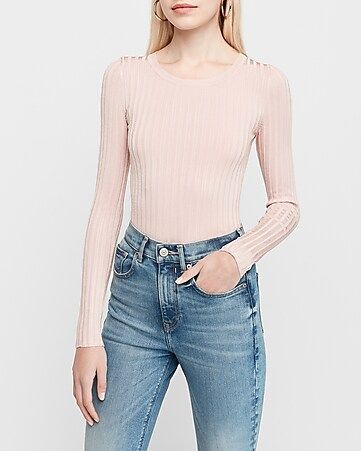Ribbed Crew Neck Sweater | Express
