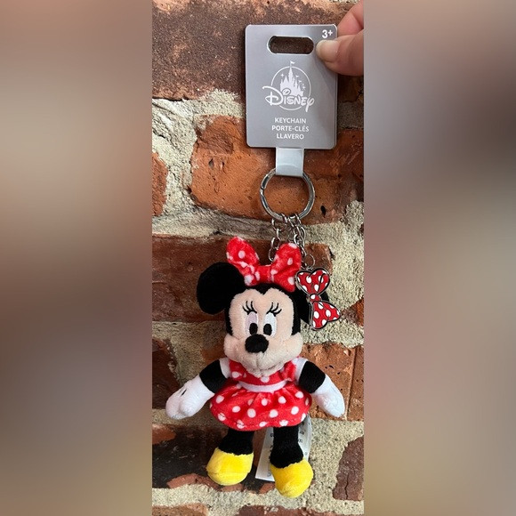 Disney Parks Minnie Mouse Plush Keychain with Bow Charm NEW | Poshmark