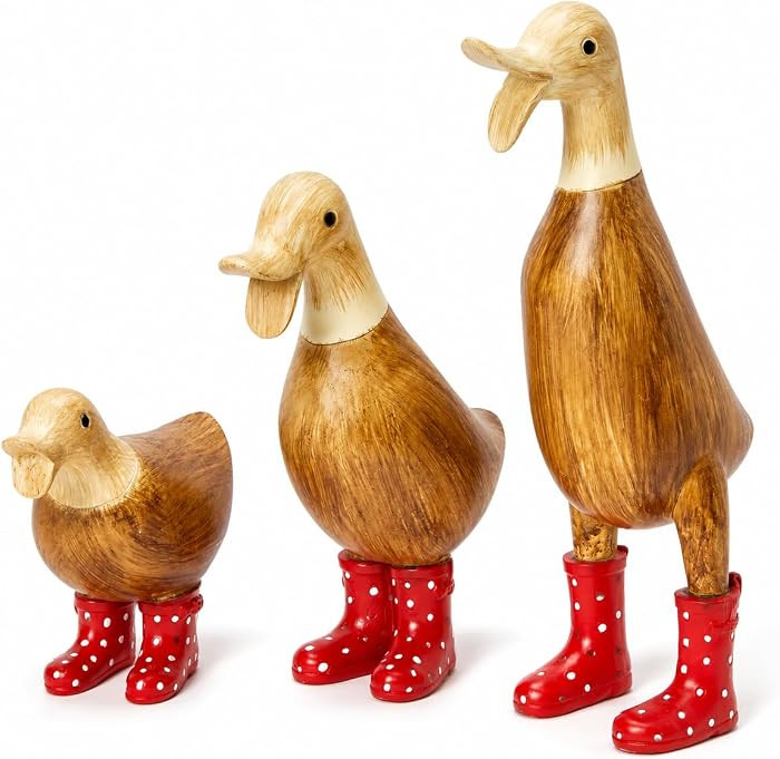 Duck with Boots, Yard Decorations Yard Art Garden Puddle Ducks with Spotted Wellies Rainboots Cut... | Amazon (US)