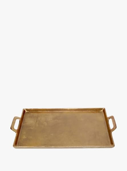 Antique Brass Aluminum Tray with Handles, Decorative and Functional Serving Tray, Available in 10... | Amazon (US)
