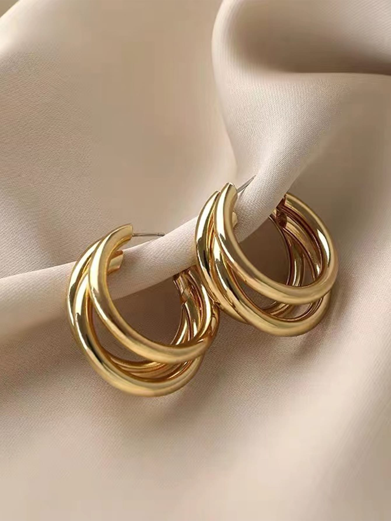 Minimalist Layered Cuff Hoop Earrings | SHEIN