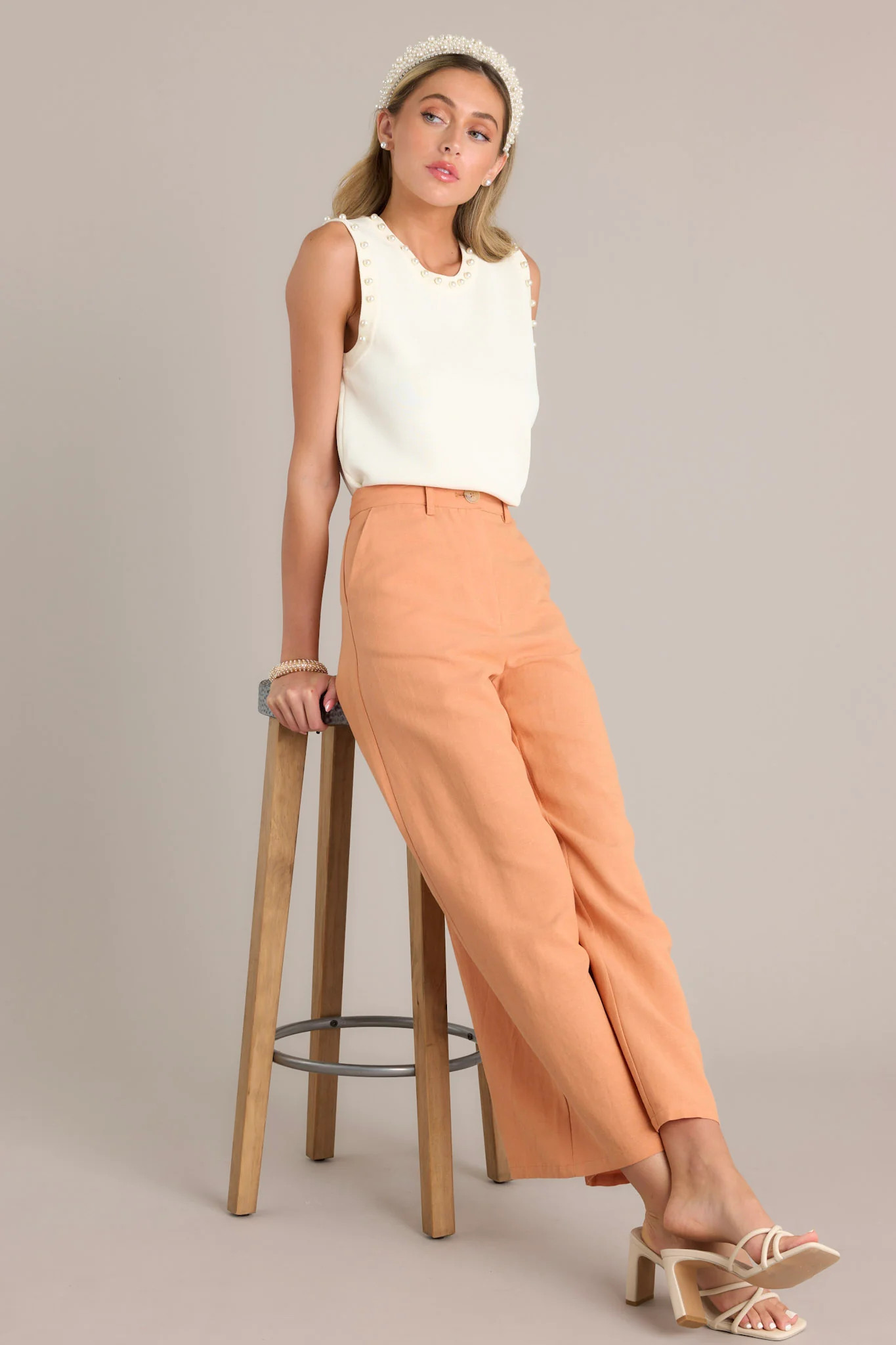 On The Horizon Light Clay Wide Leg Pants | Red Dress