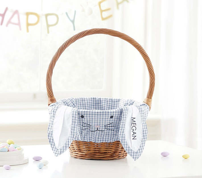 Gingham Bunny Face Easter Basket Liners | Pottery Barn Kids