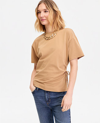 Women's Short Sleeve Side Tie T-Shirt, Macy's Exclusive | Macy's