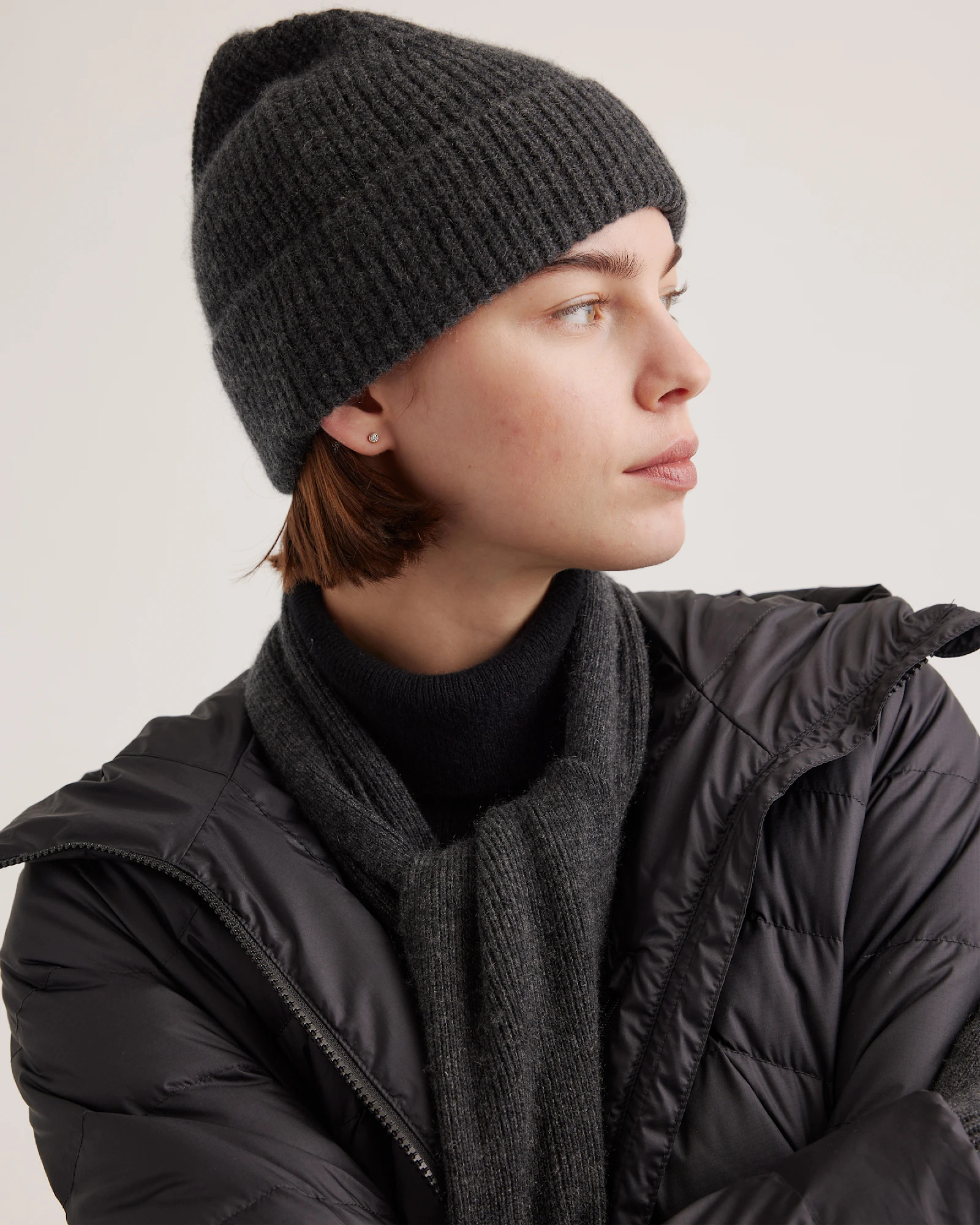 Mongolian Cashmere Ribbed Beanie | Quince