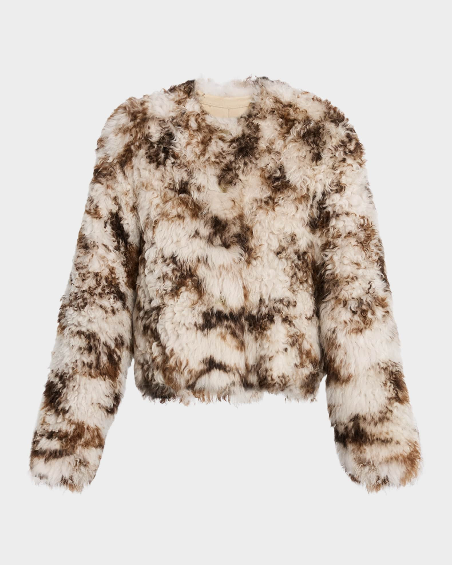 Ulla Johnson Irina Reversible Spotted Shearling Coat | Neiman Marcus